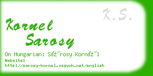 kornel sarosy business card